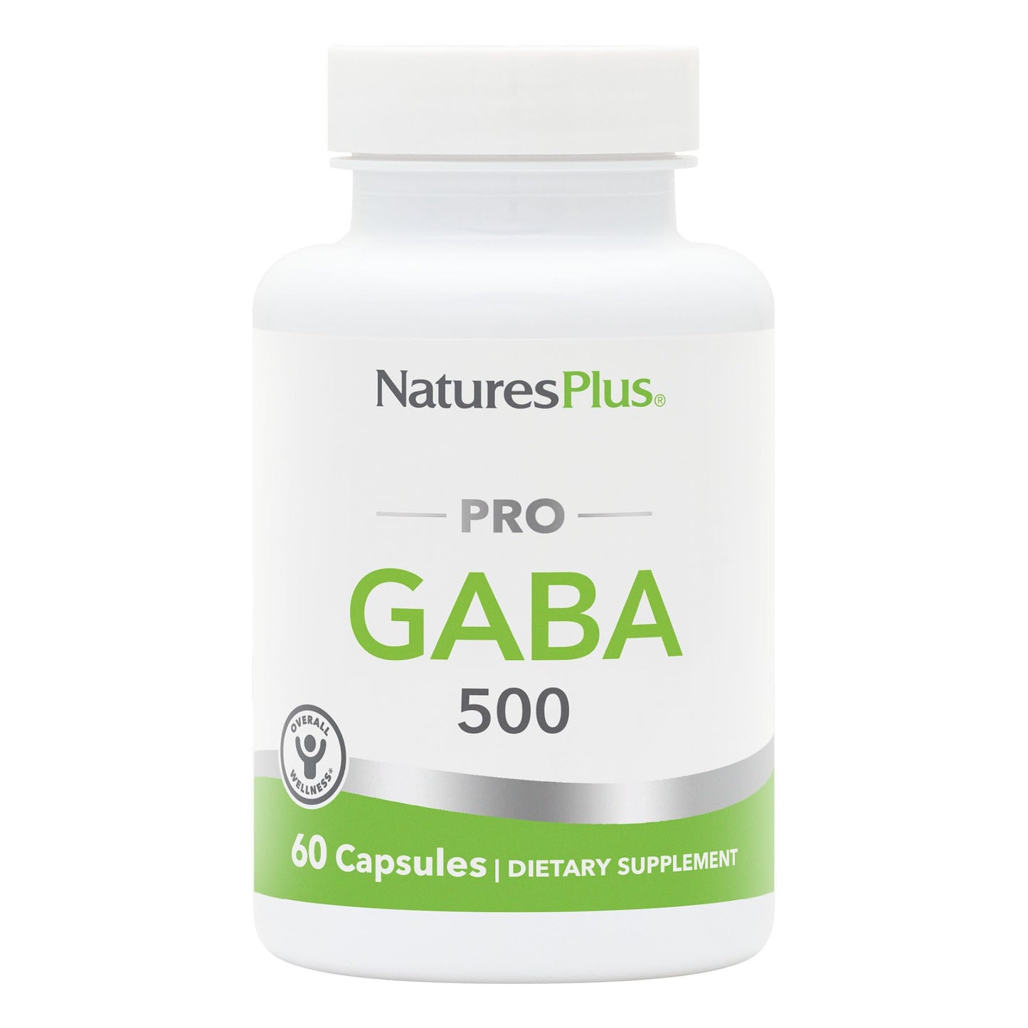 NaturesPlus PRO GABA 500 mg Capsules, 60 Count