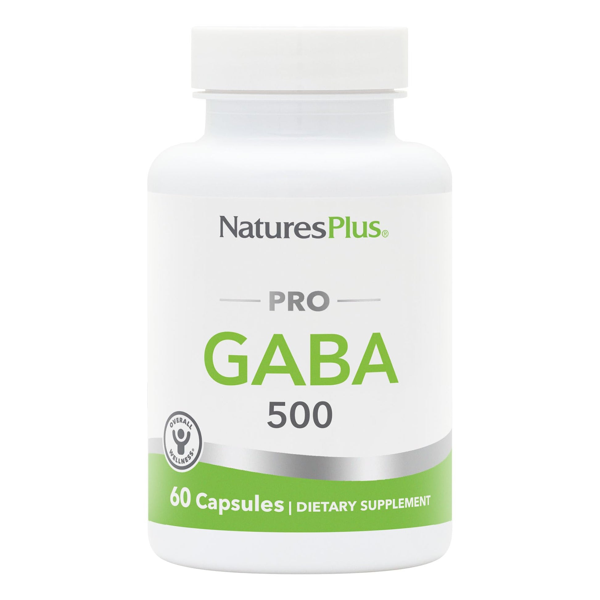 NaturesPlus PRO GABA 500 mg Capsules, 60 Count