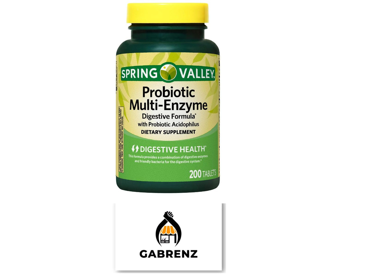 GABRENZ Probiotic Multi-Enzyme Digestive Formula Tablets, 200 Count
