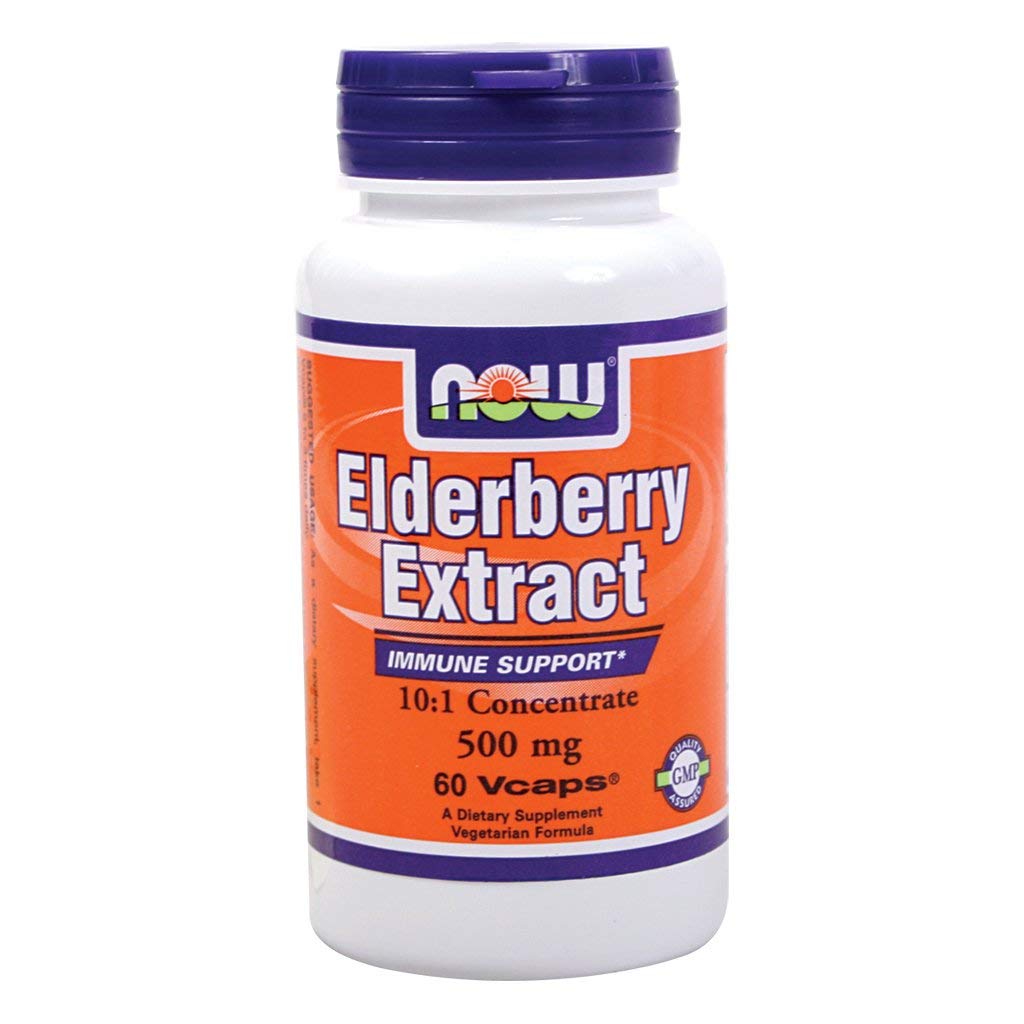 NOW Foods Elderberry Extract 500mg Capsule 1 Count