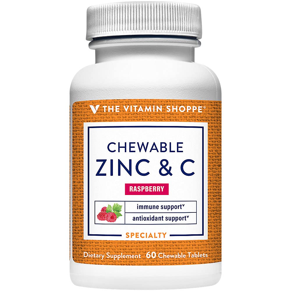 The Vitamin Shoppe Zinc with Vitamin C Chewable Tablets 60