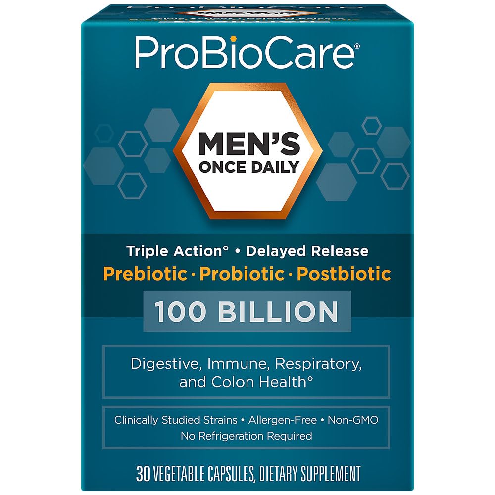 ProBioCare MenaTMs Once Daily Probiotic for Digestive Health 100 Billion CFU Probiotics 30 Capsules