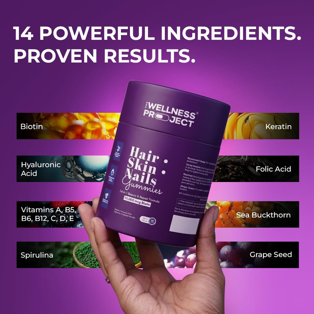 The Wellness Project 14-in-1 Hair, Skin & Nails Gummies, 60 Gummies