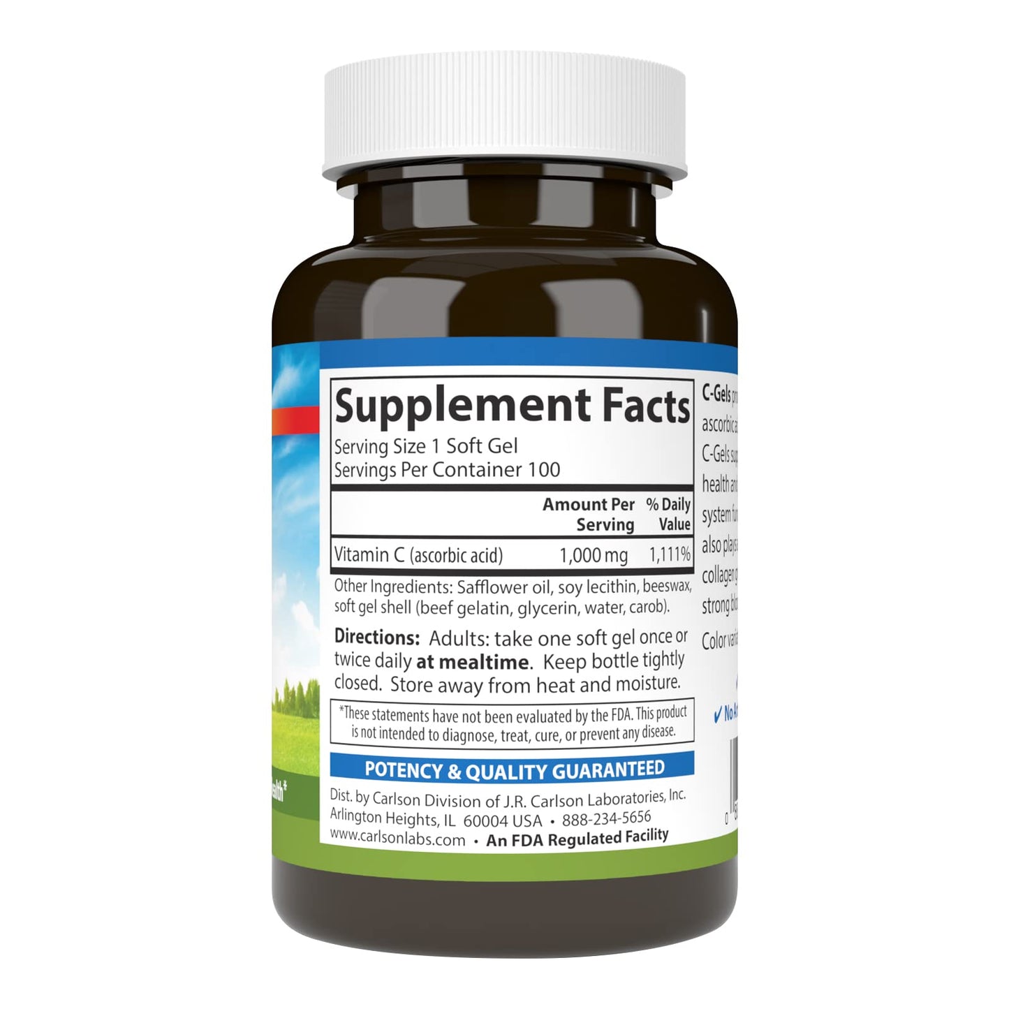 Carlson Vitamin C Softgels 1000mg, 100 Softgels
