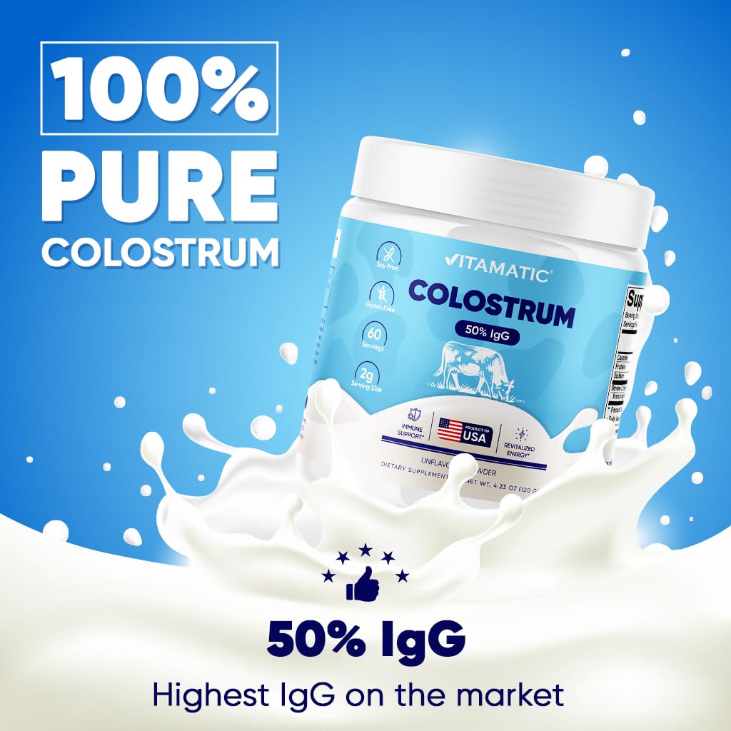 Vitamatic Bovine Colostrum Powder, 60 Servings