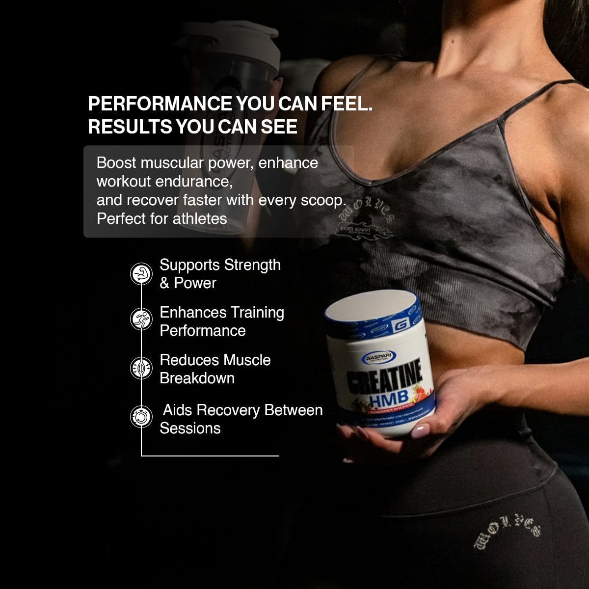 Gaspari Nutrition Creatine HMB Micronized Creatine Monohydrate and HMB Powder 7.94 Ounce