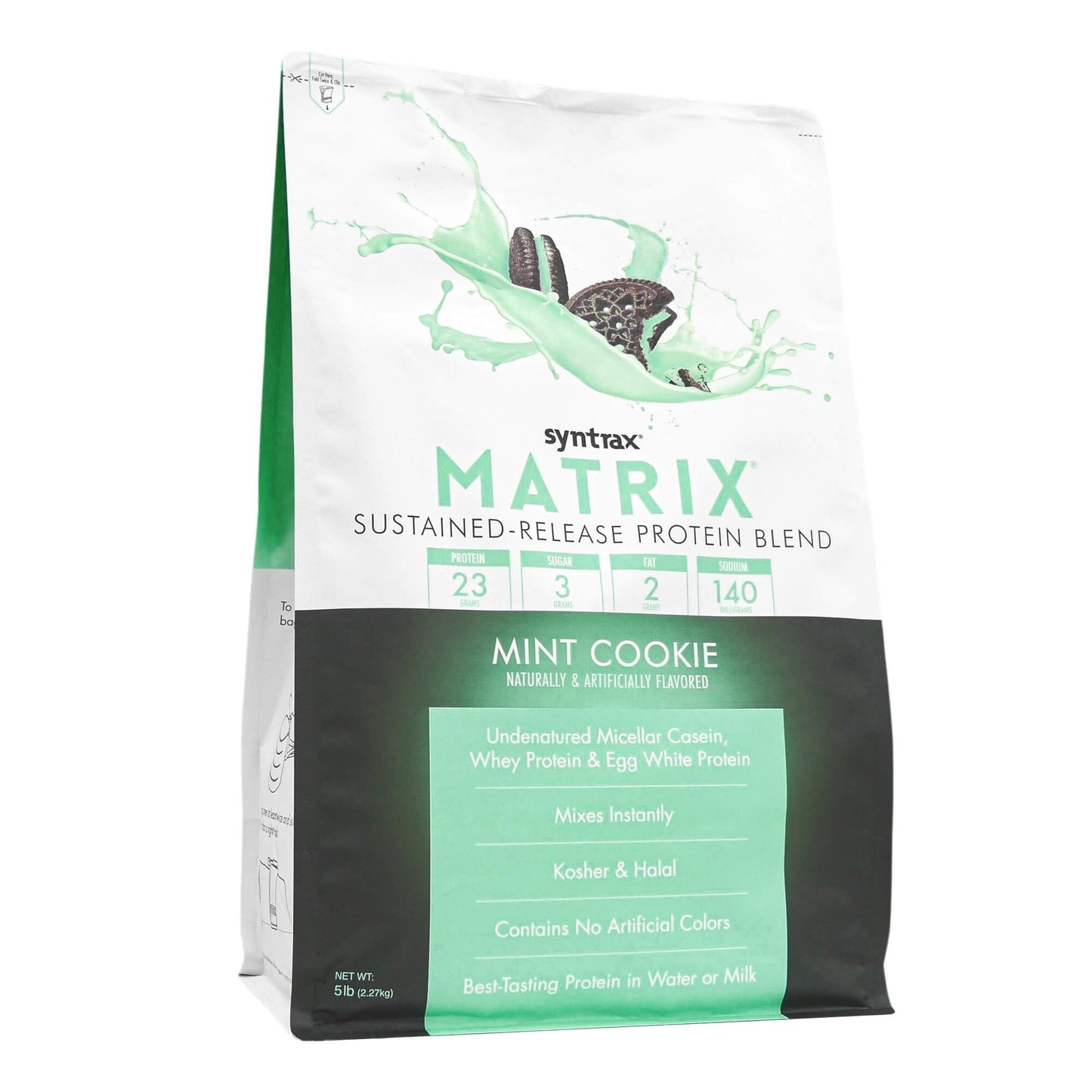 Syntrax Matrix Sustained-Release Protein Blend Powder, Mint Cookie, 80