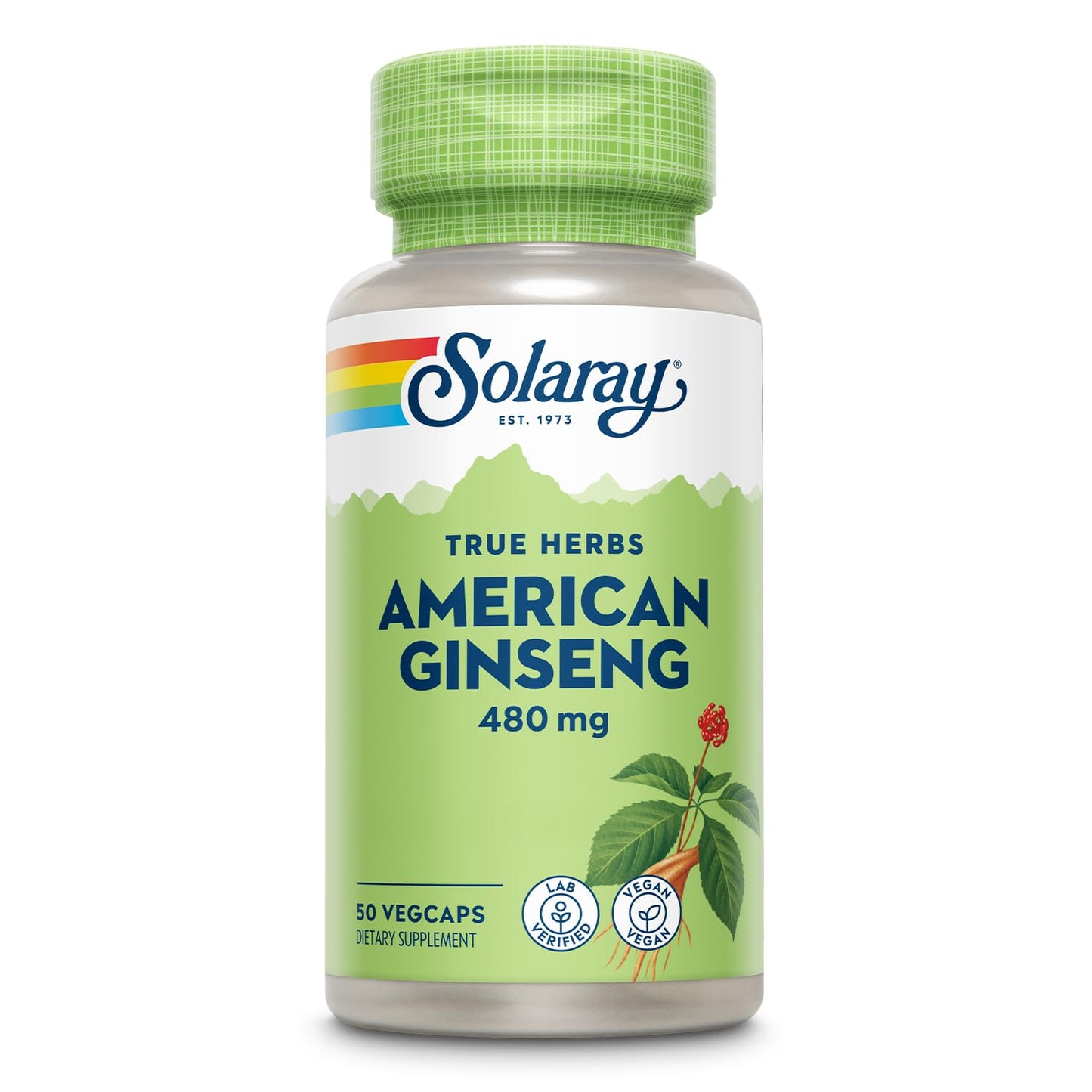 Solaray American Ginseng 480 mg Capsules, 50 Count