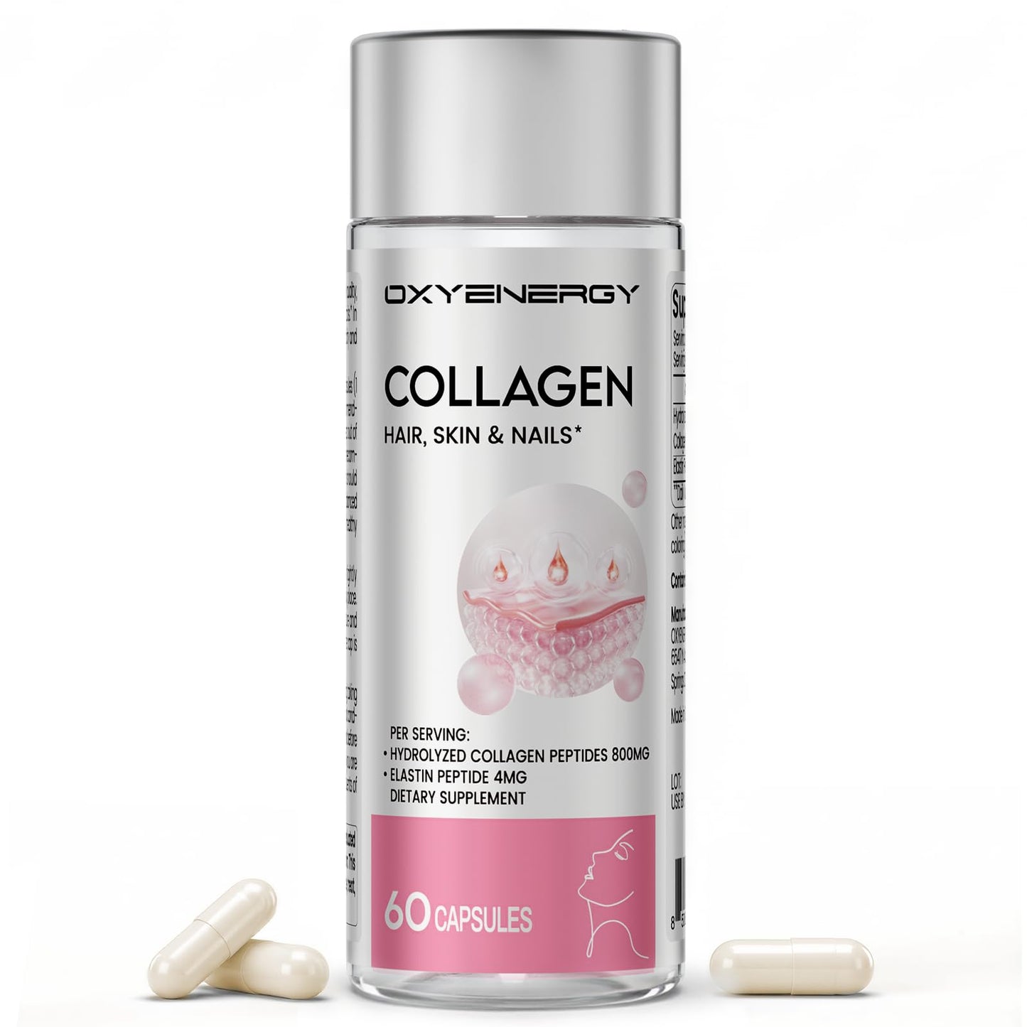 OxyEnergy Collagen Peptides Capsules, 60 Count