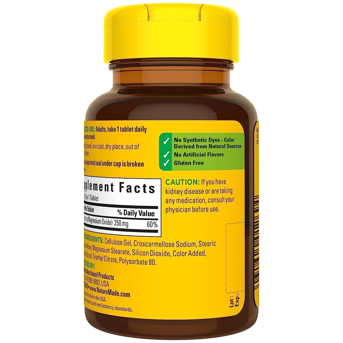 Nature Made Magnesium 250 mg Tablets, 100 ct