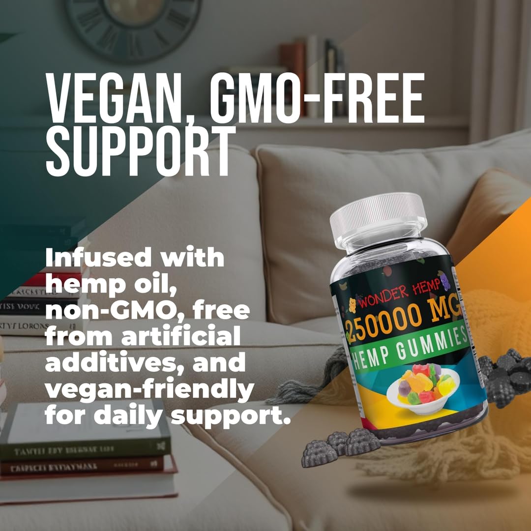The CBD Project Naturals Hemp Gummies Extra Strength Organic High Potency Supplement Nature's Leaf Gummy with Premium Hemp Oil Extract, 50 Gummies