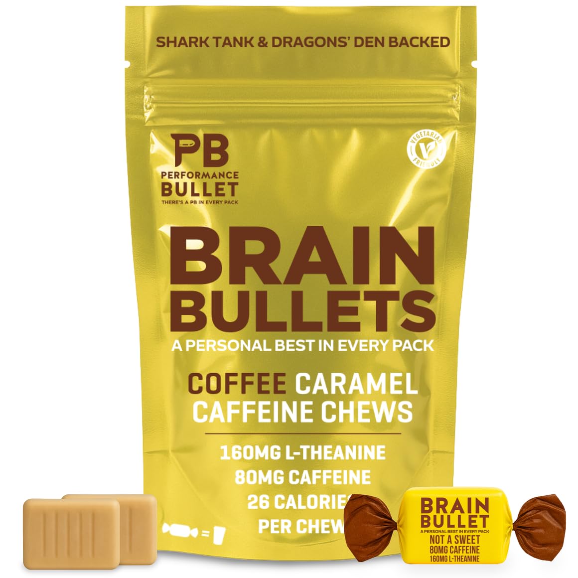 Caffeine Bullet L-Theanine + Caffeine Chews, Chewable, 40 Count