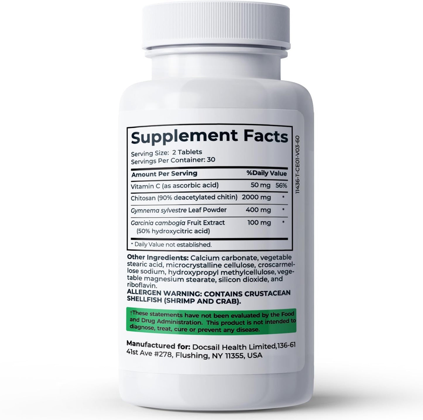 Divinity Nutra Chitosan Supplement with Vitamin C, 60 Capsules