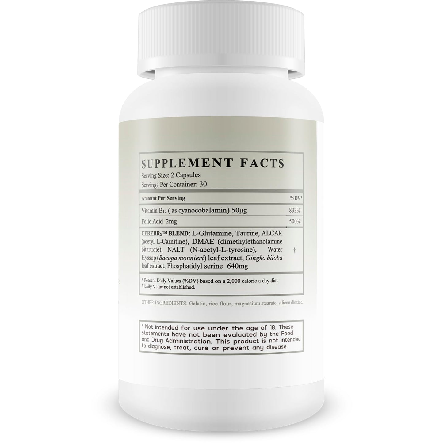 Happy Health Marketplace Mind Health Pro Elysce Clear State of Mind & Brain Memory Support Capsules, 60 Count