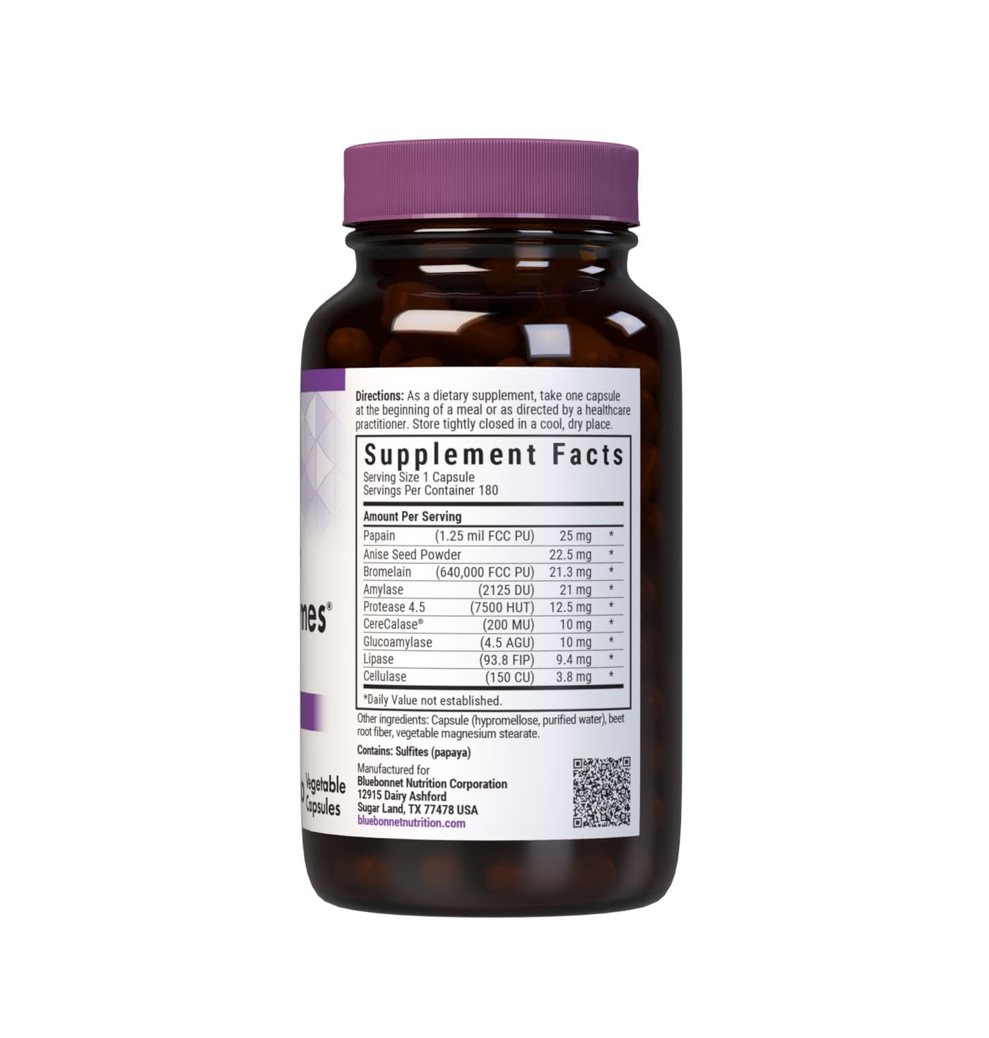 BlueBonnet Full Spectrum Optimum Digestive Enzymes Capsules 180