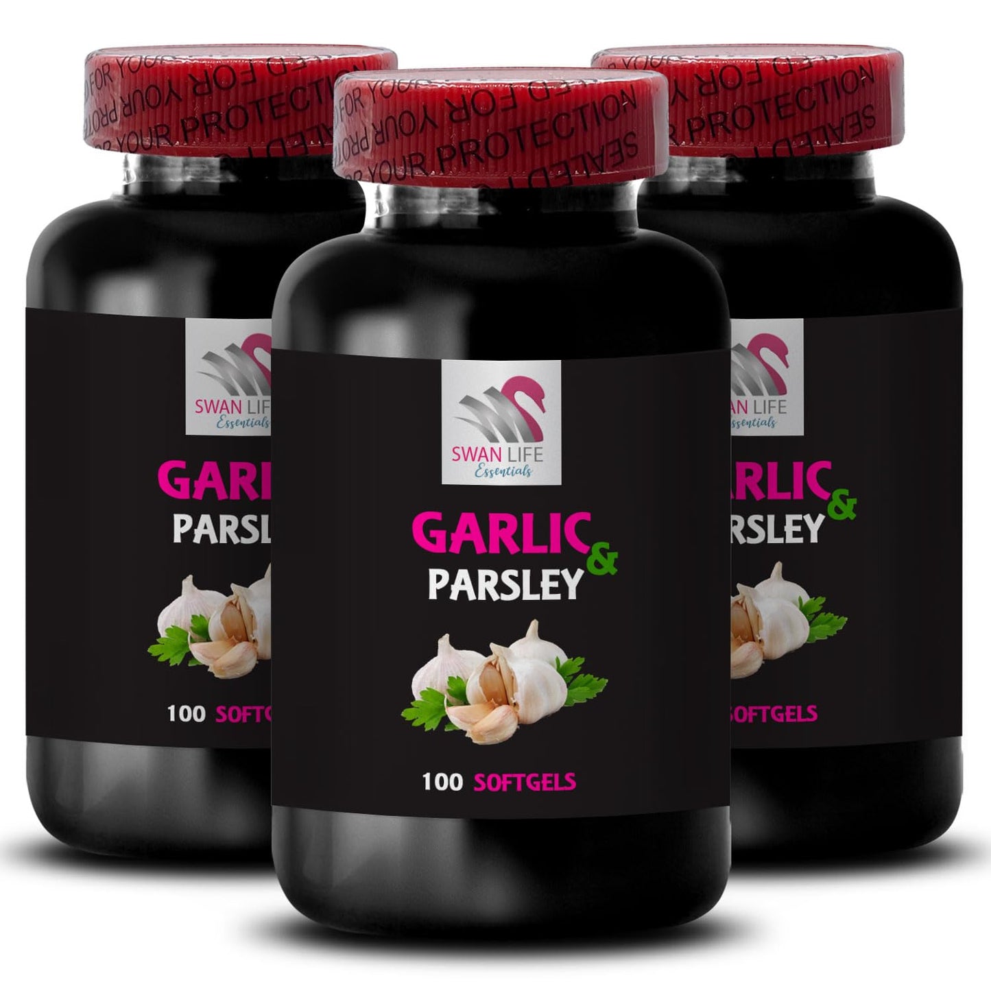 SWAN LIFE ESSENTIALS Garlic and Parsley Odorless Capsules, 300 Capsules