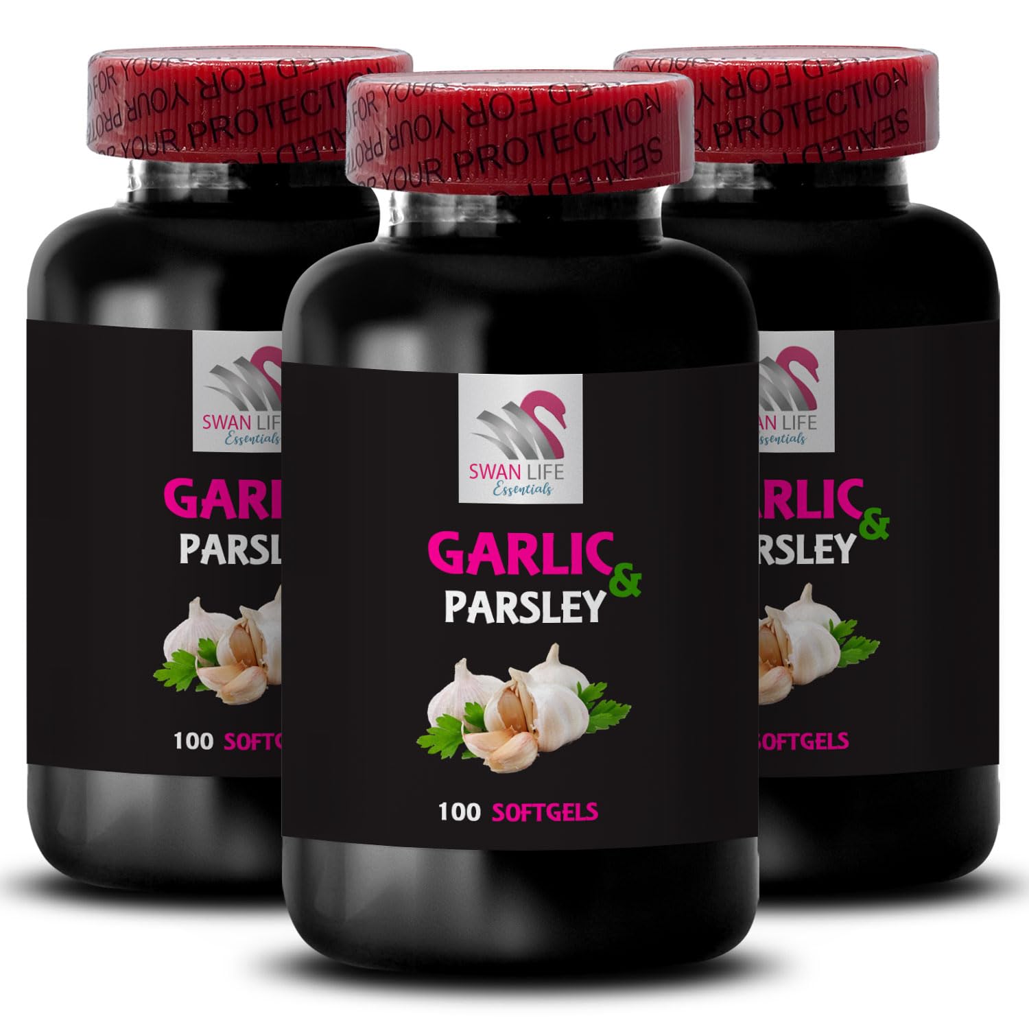 SWAN LIFE ESSENTIALS Garlic and Parsley Odorless Capsules, 300 Capsules