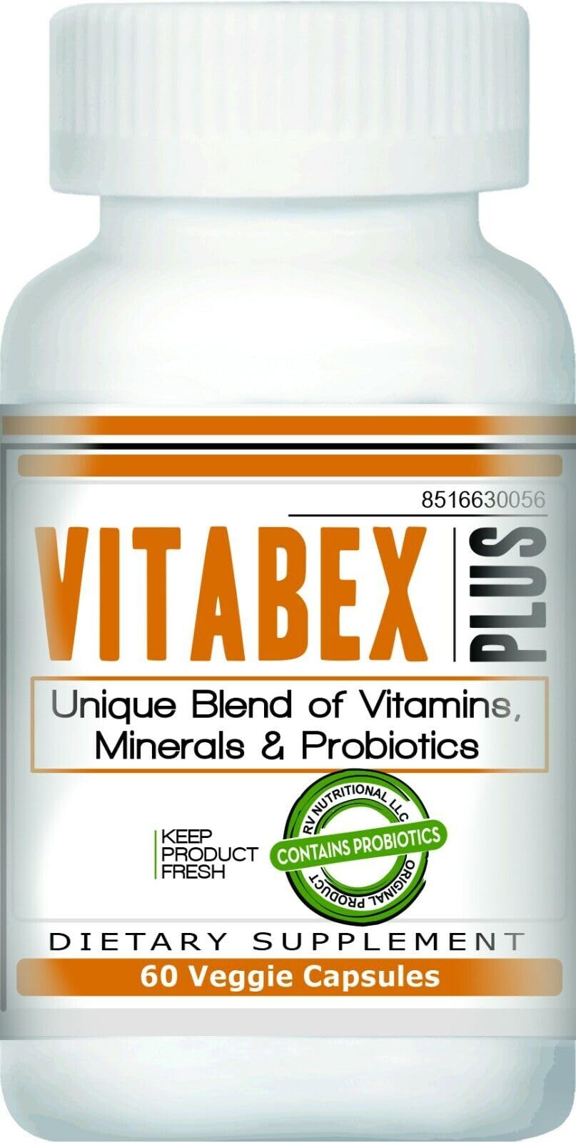 Vitabex Plus Multivitamin Probiotics Non-GMO Easy to Swallow 60 Veggie Capsules