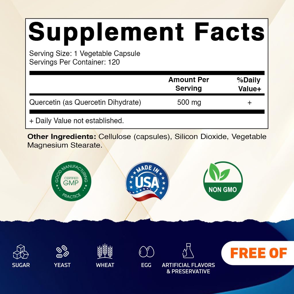 Vitamatic Quercetin 500 mg Capsules, 120 Capsules