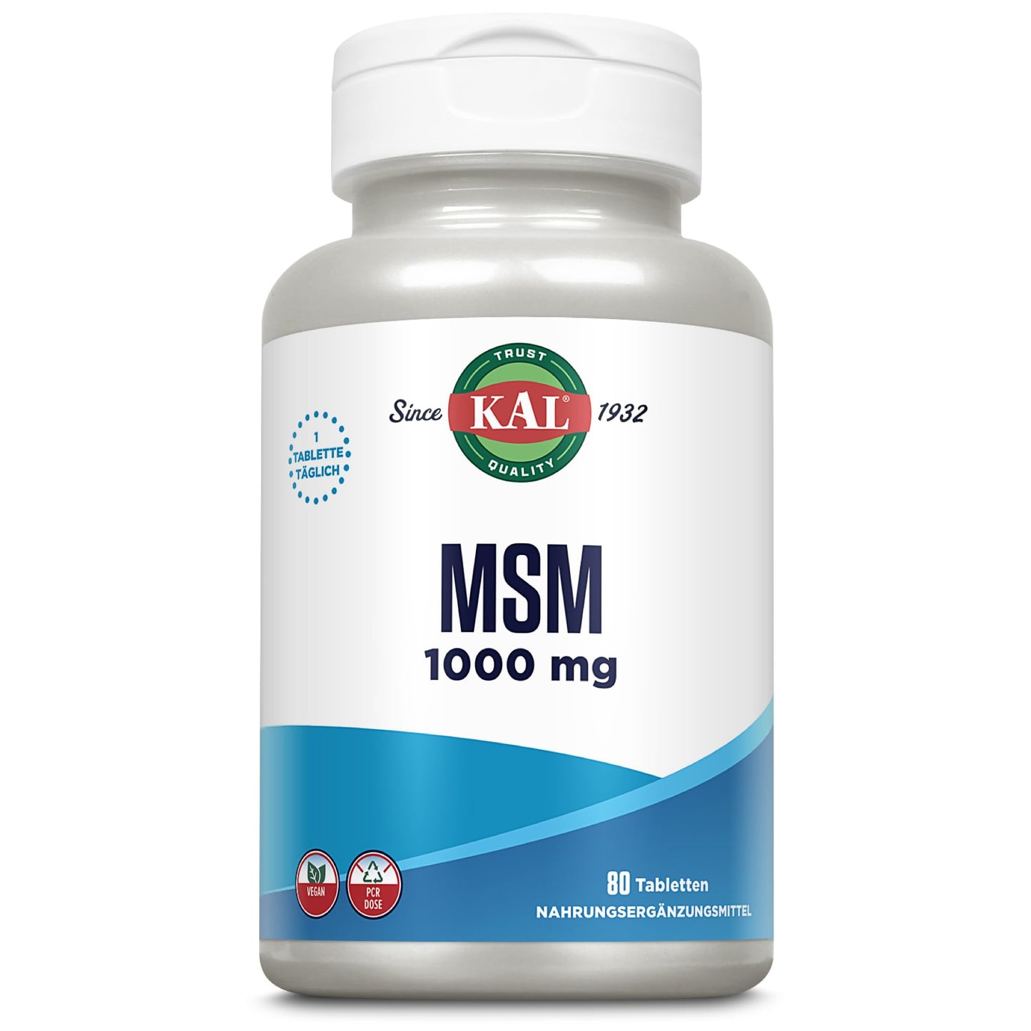 KAL 1000 mg MSM Tablets, 80 Count