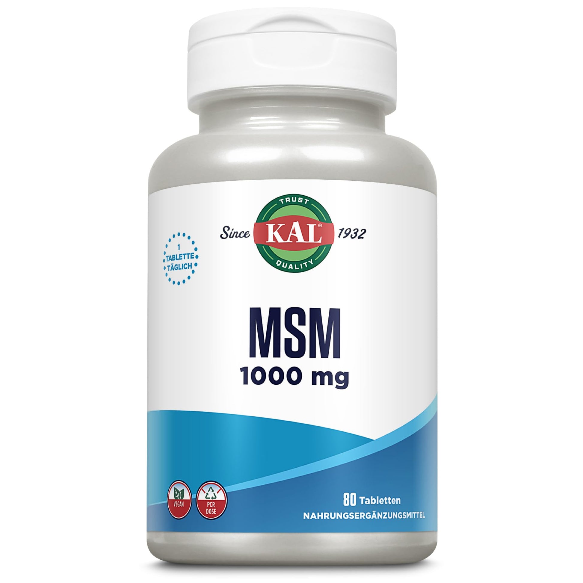 KAL 1000 mg MSM Tablets, 80 Count