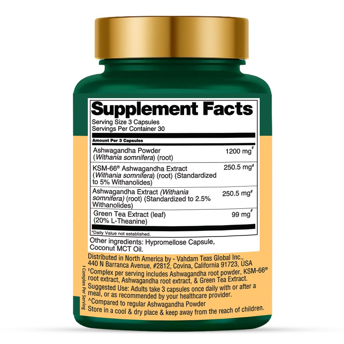 VAHDAM Ashwagandha Supplement Capsule 90 Count