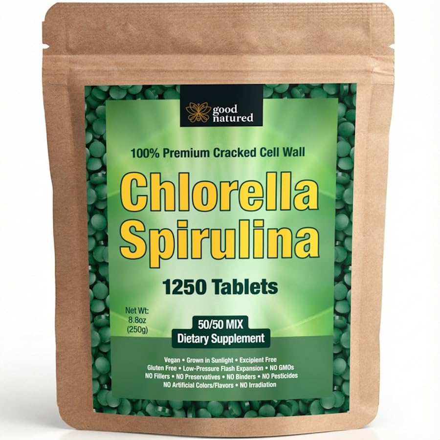 Good Natured Premium Spirulina and Chlorella Tablet 1250 Tablets