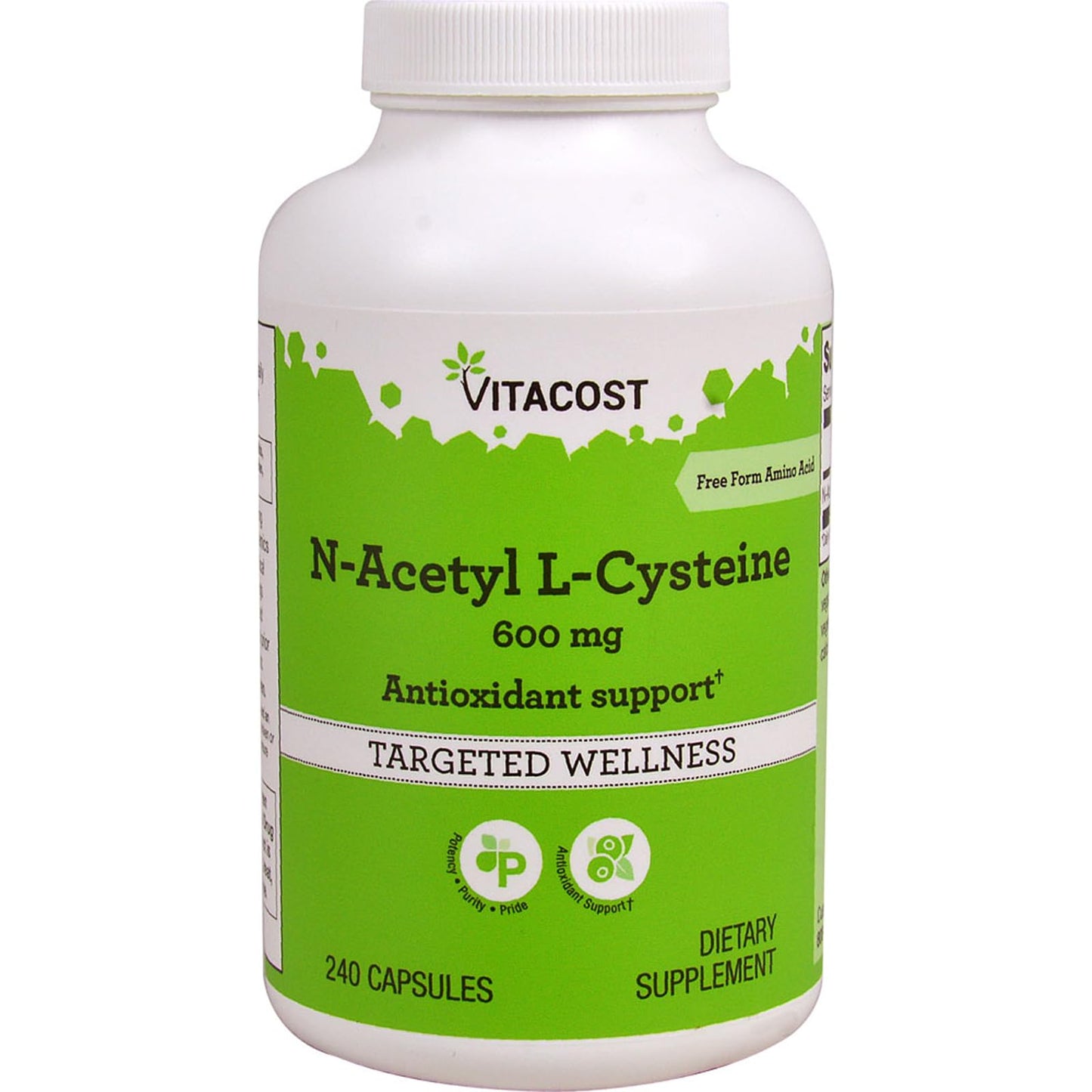 Vitacost Brand N-Acetyl L-Cysteine 600 mg Capsules, 240 Capsules