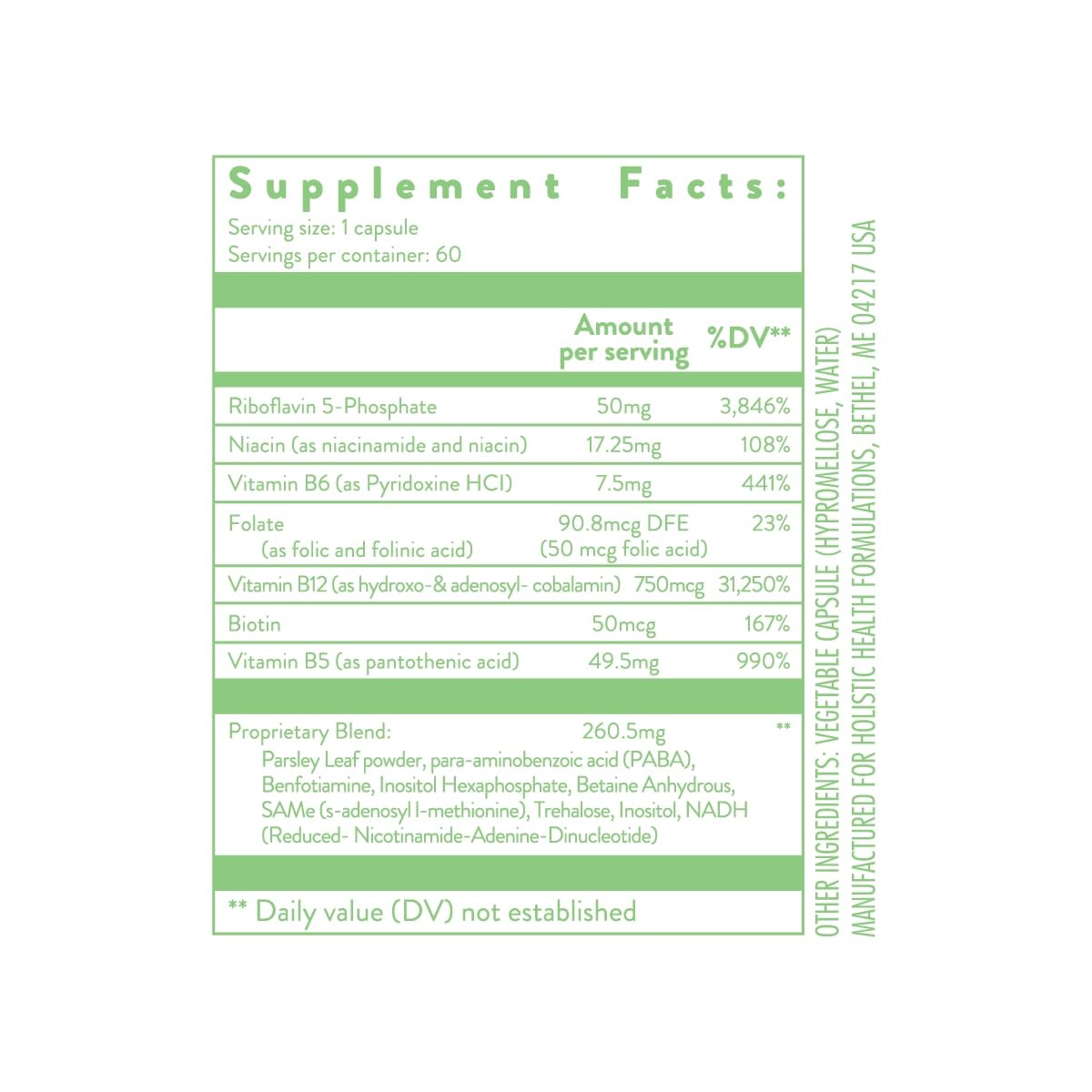 Holistic Health Ultimate B Complex Capsule 60 Capsules