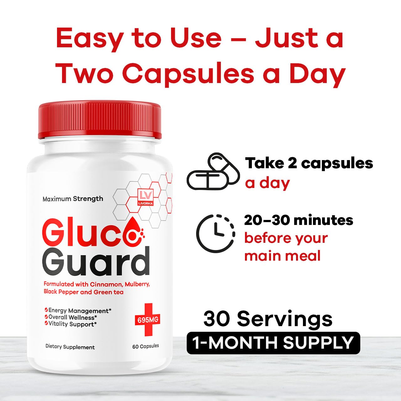 LIVORKA GlucoGuard Capsules 60 Count