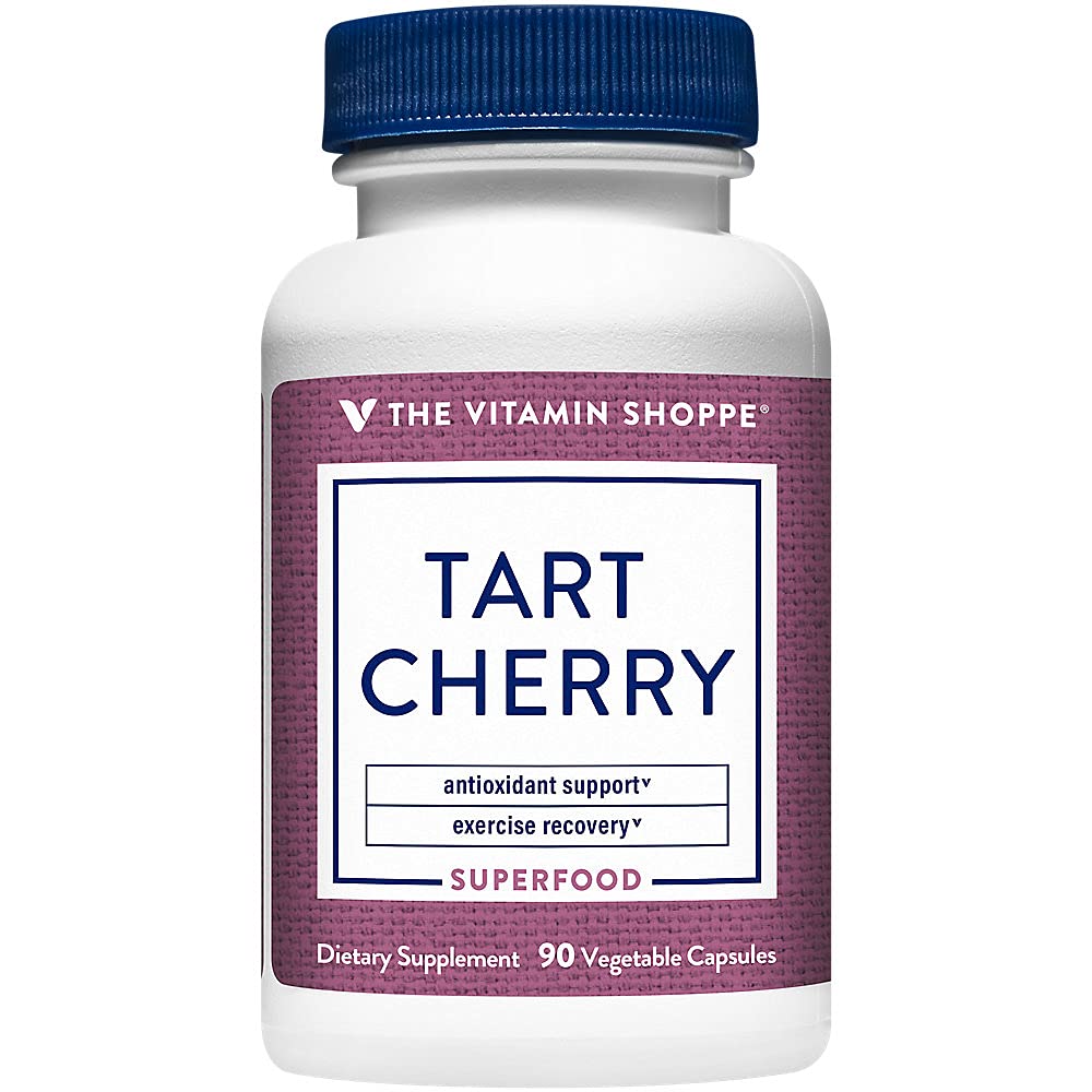 The Vitamin Shoppe Tart Cherry Extract Post-Workout Recovery & Antioxidant Freeze-Dried Montmorency, Non-GMO, 90 Capsules
