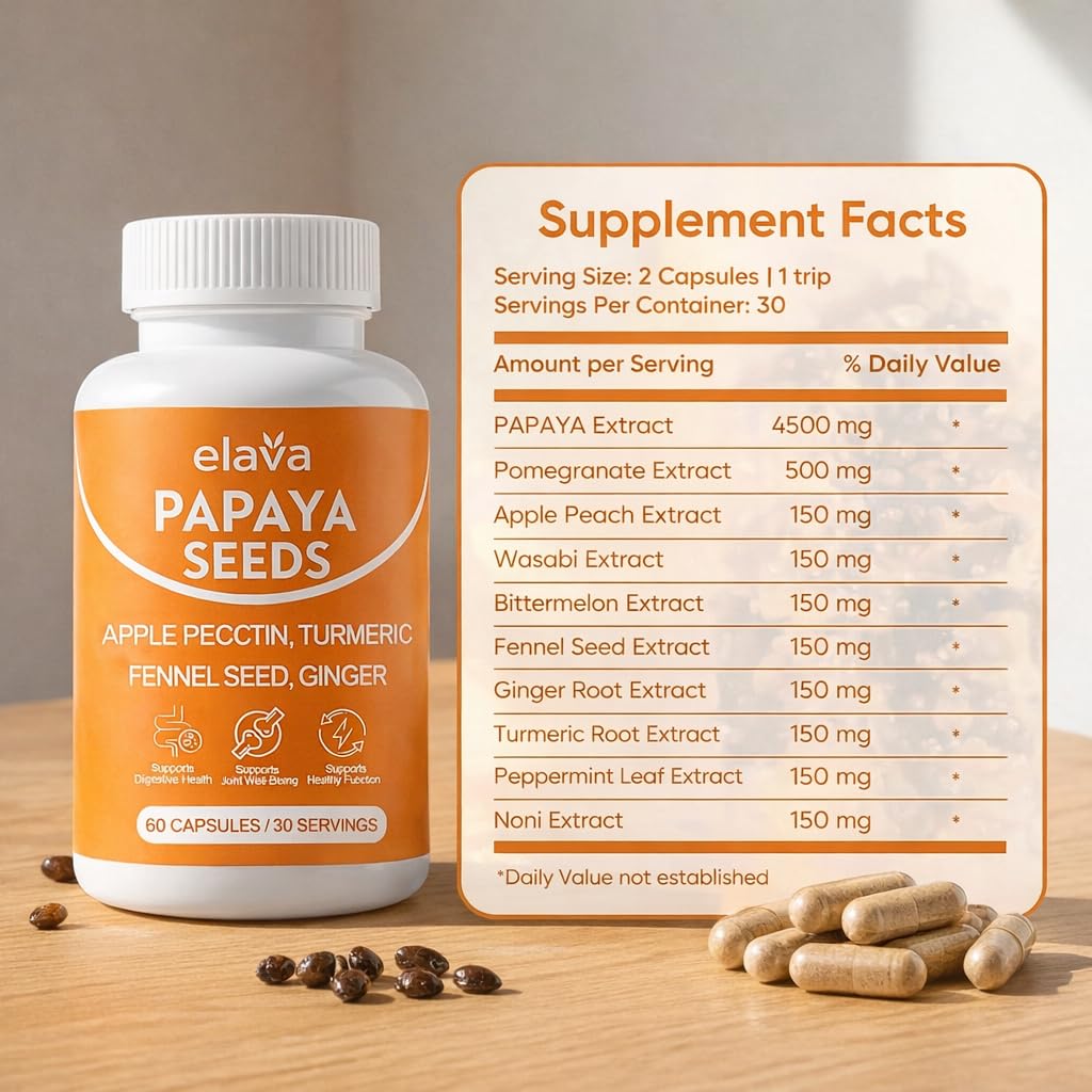 LUNESSA Elava Papaya Seeds Capsules 60 Capsules