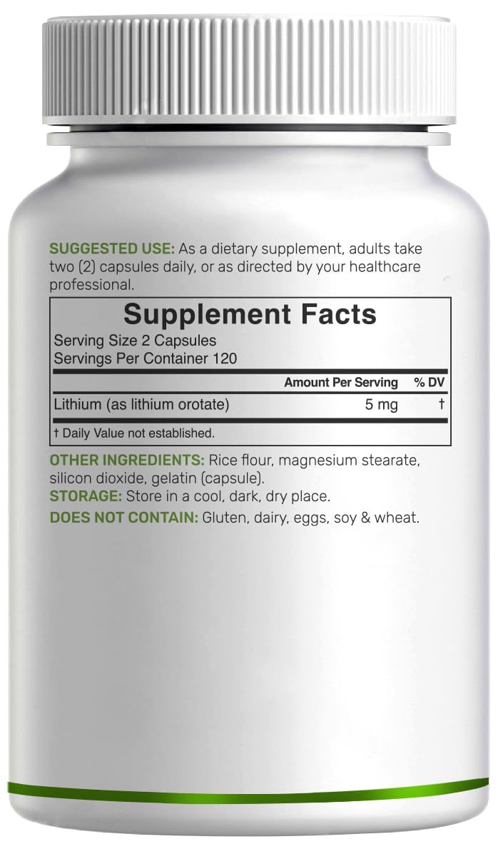 DEAL SUPPLEMENT Lithium Orotate 5mg Capsule 240 Count