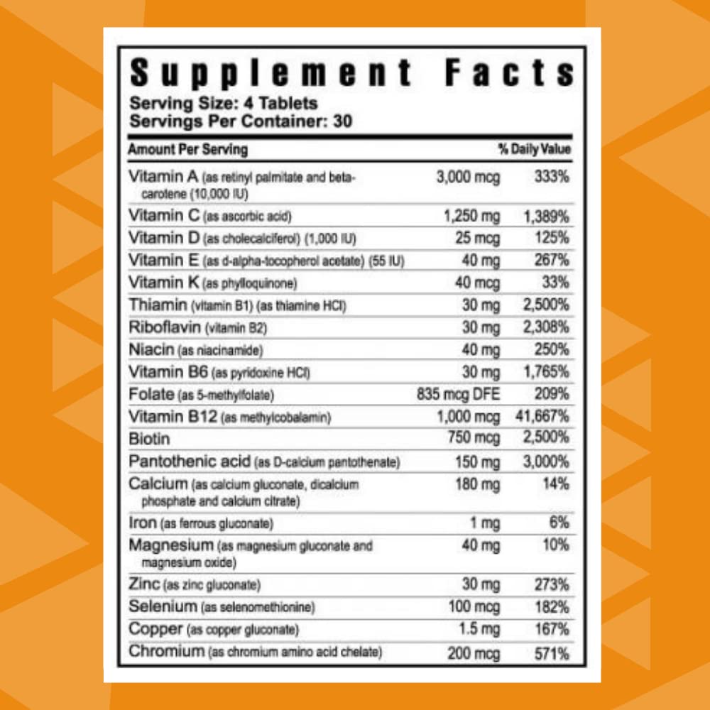 Youngevity Beyond Tangy Tangerine 2.0 Multi-Vitamin & Mineral Complex Tablet, 120 Tablets