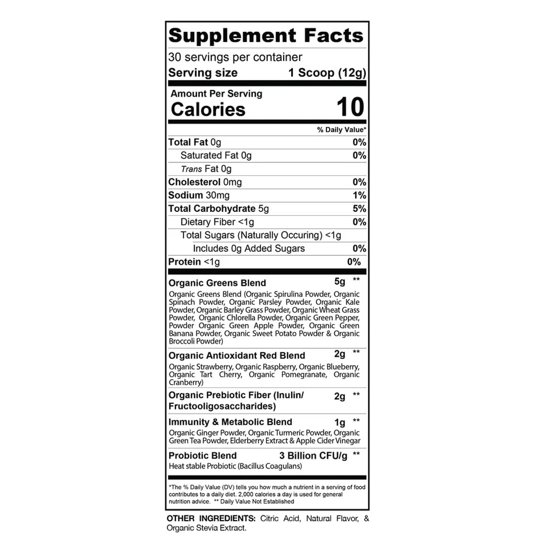 Gaspari Nutrition Greens and Reds: Organic Superfood Powder 12.69 Ounce