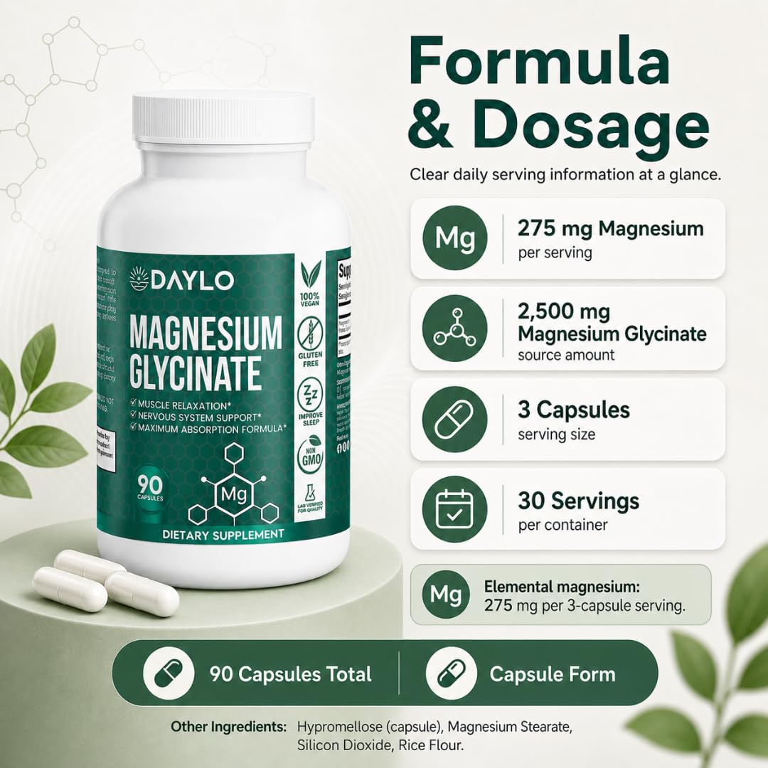 DAYLO Magnesium Glycinate Capsules 90 Count