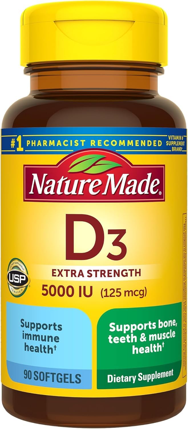 Nature Made Vitamin D3 5000 IU Liquid Softgels 90 Count