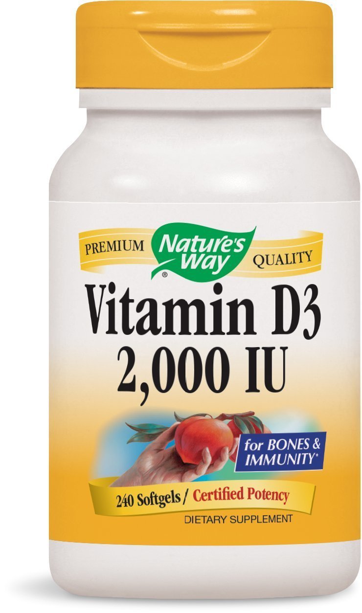 Nature's Way Vitamin D3 2000 IU Softgels, 240 Softgels