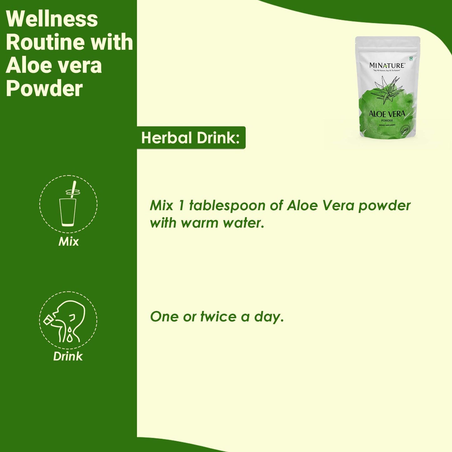 minature 100% Aloe Vera Powder, 8 oz