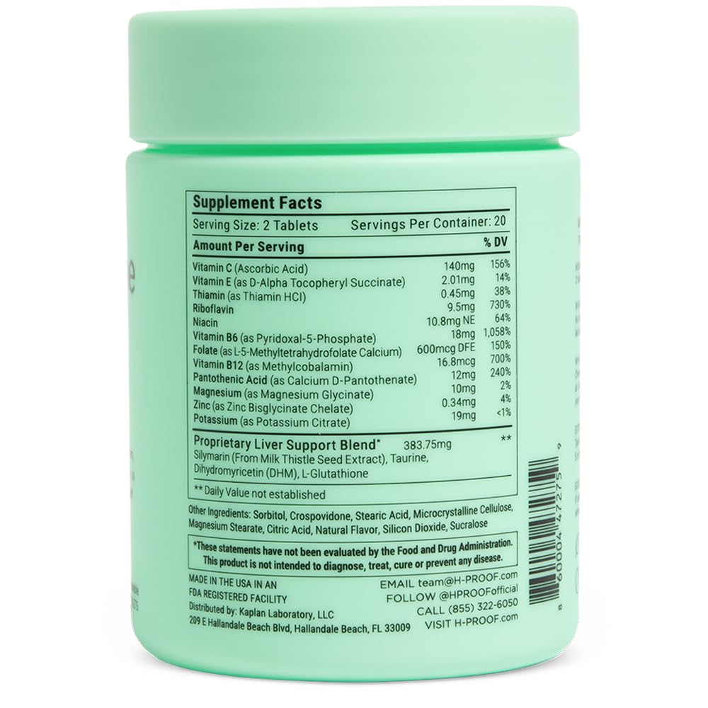 H-PROOF The Anytime You Drink Vitamin & The Anytime You Need Energy Vitamin Chewable Tablets 100