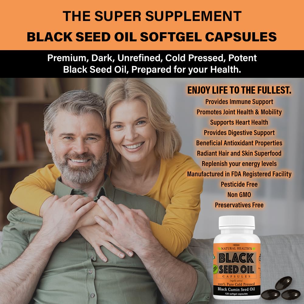 StarDunes Pure Black Seed Oil 1000mg, 120 Softgels