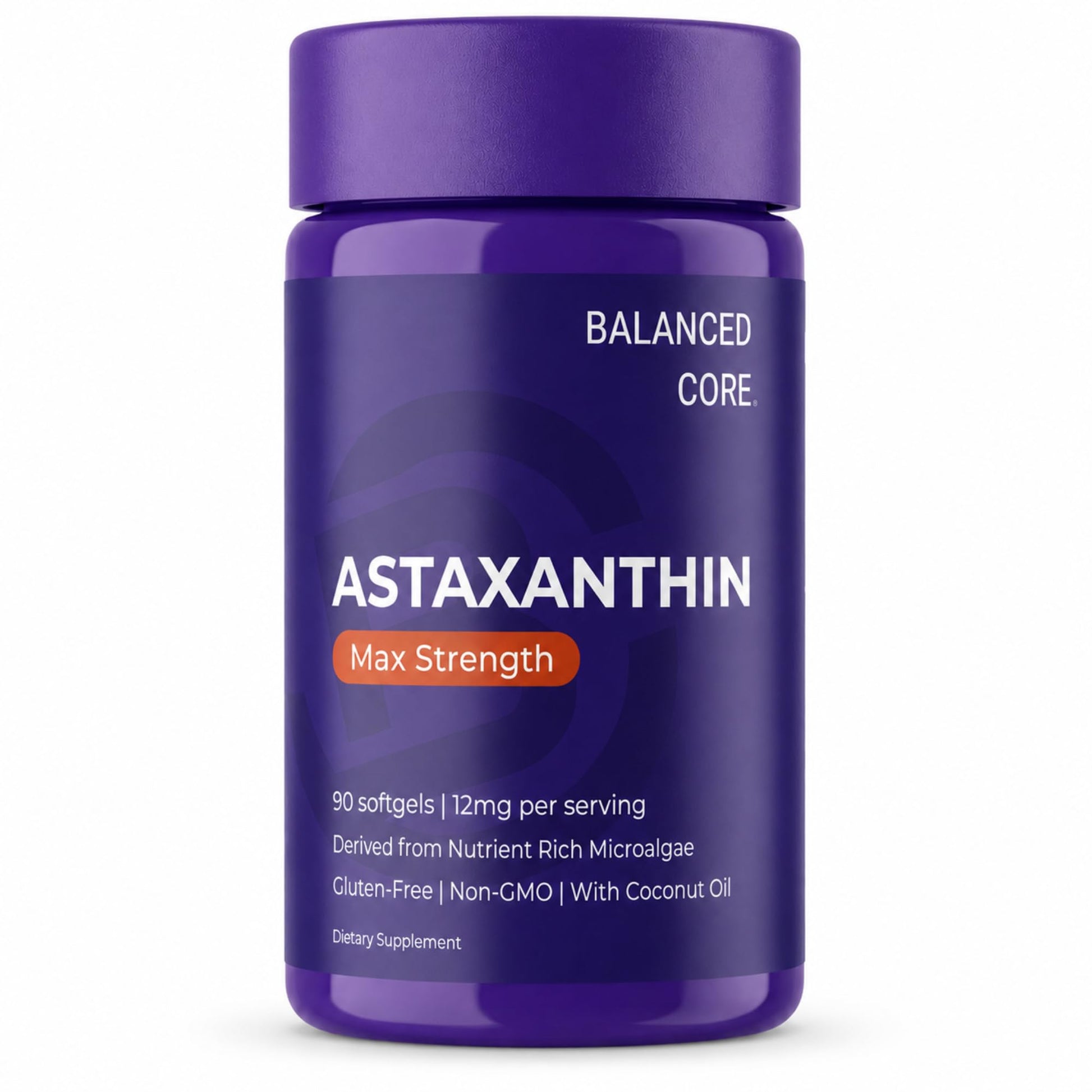BALANCED CORE Astaxanthin 12mg Softgel 90 Count