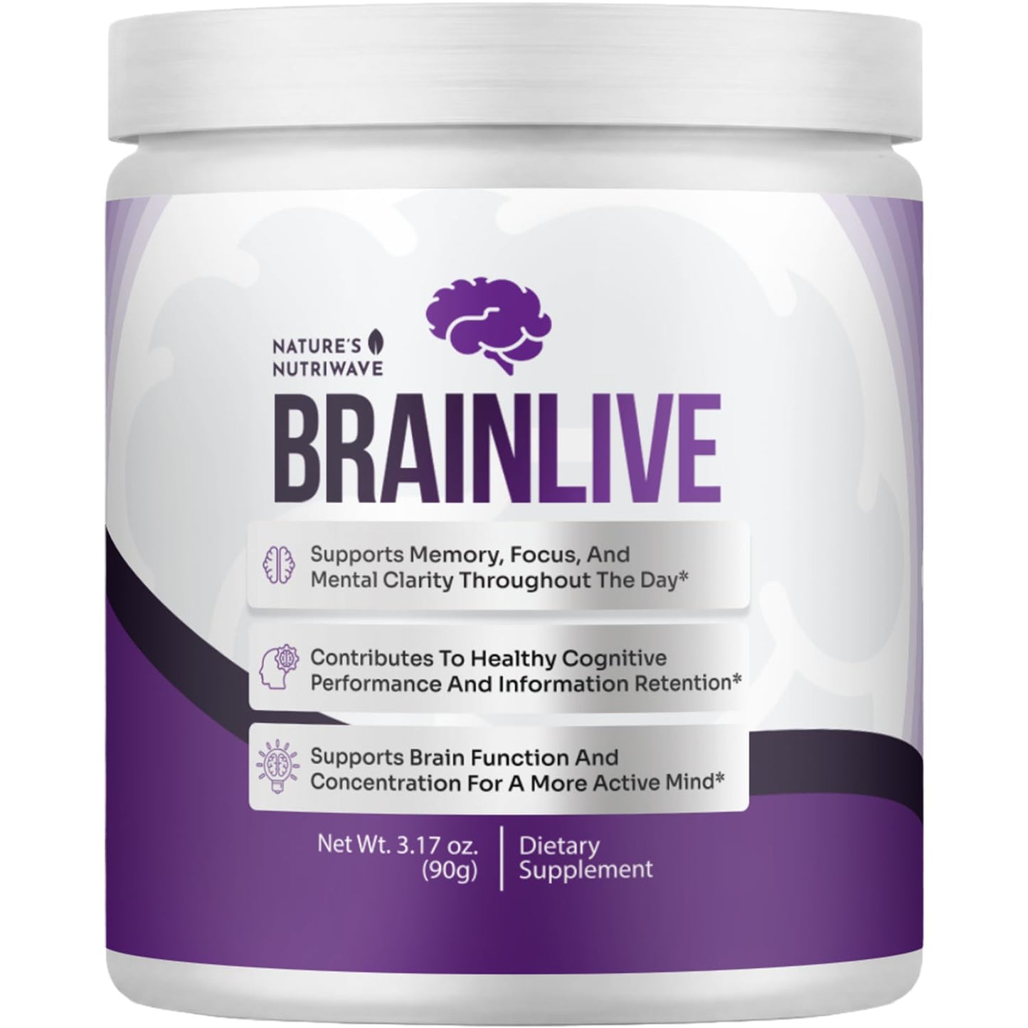Nature’s NutriWave BrainLive Daily Fiber & Spermidine Powder 3.17 Ounce