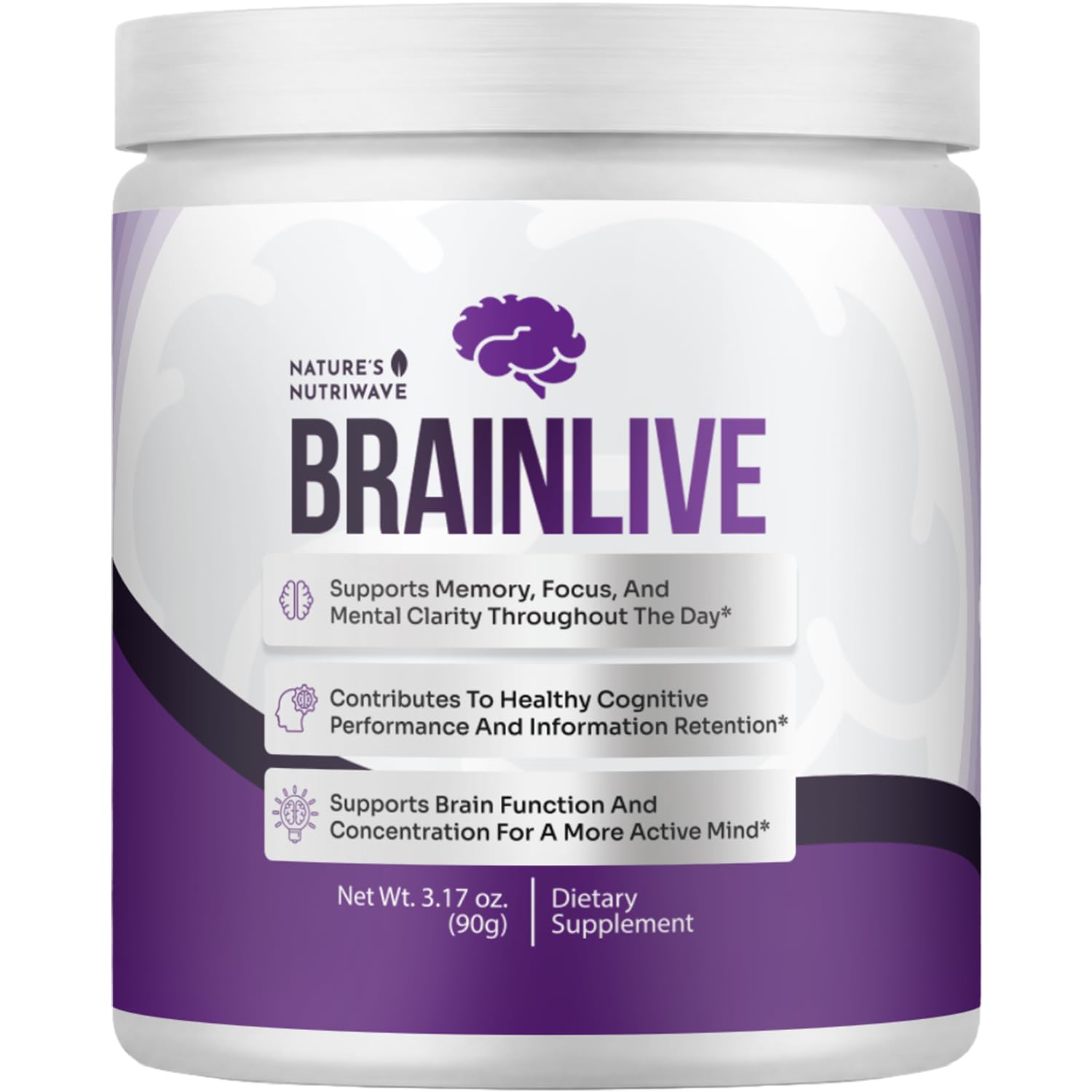 Nature’s NutriWave BrainLive Daily Fiber & Spermidine Powder 3.17 Ounce