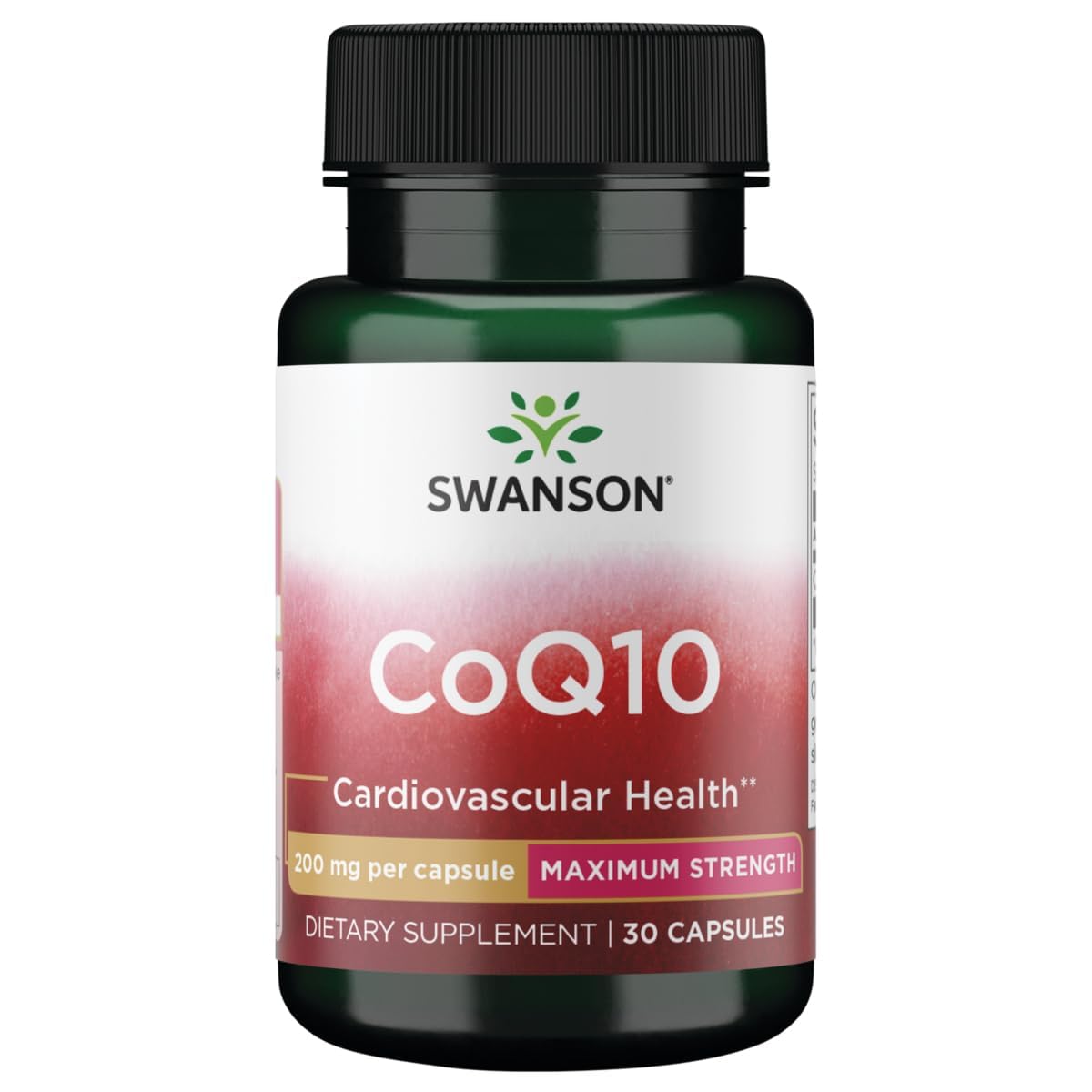 Swanson CoQ10 Cardiovascular and Cellular Energy Supplement, 200 mg, VEGAN CAPSULES, 30 Count