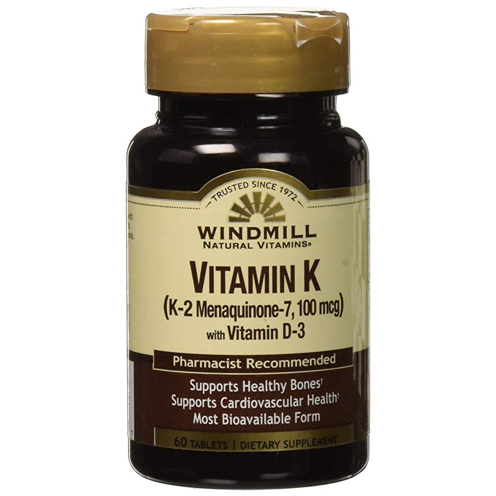 Windmill Vitamin K (K-2 Menaquinone-7, 100mcg) 60 Tablets