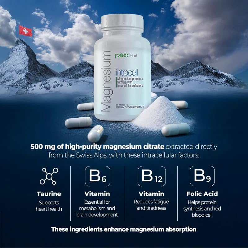 Paleolf Premium Magnesium INTRACELL - 500 mg Capsules, 60 Capsules