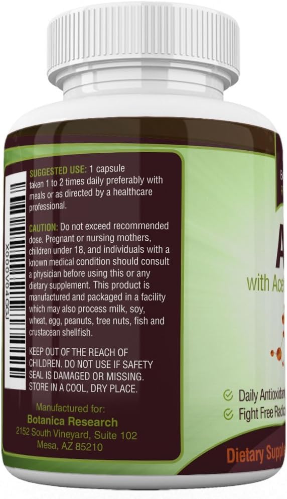 Botanica Research Alpha Lipoic Acid with Acetyl-L-Carnitine Capsules, 60 Count