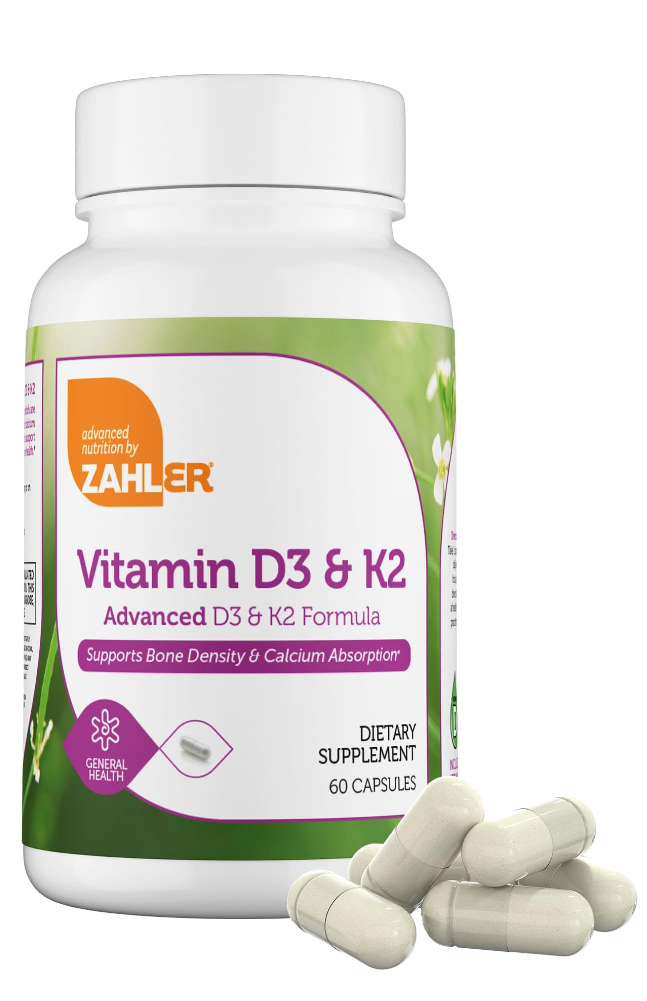 Zahler Vitamin D3 & K2, 60 Capsules