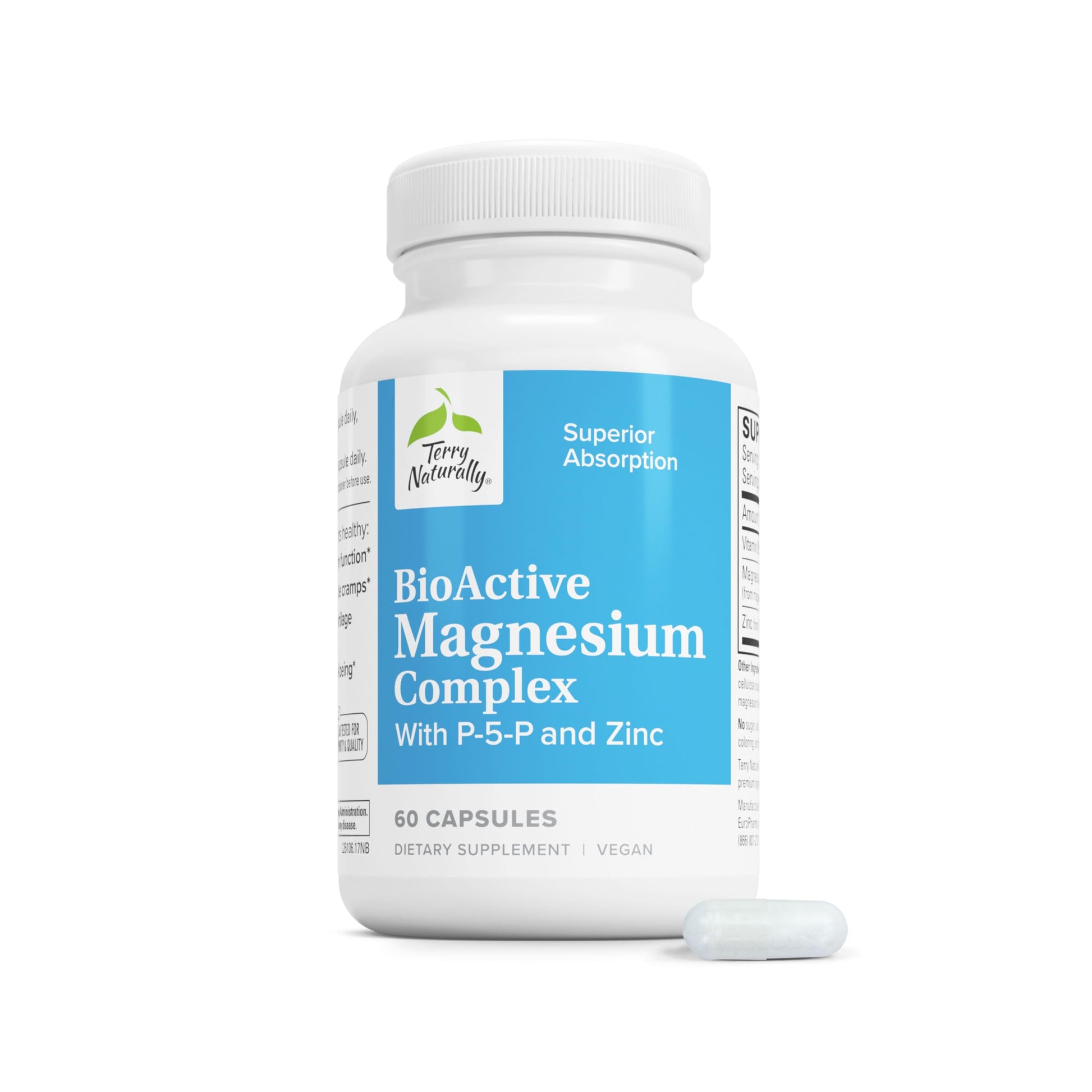 Terry Naturally P-5-P/MAG - Heart, Nerve & Muscle Health Support Capsule, 60 Count